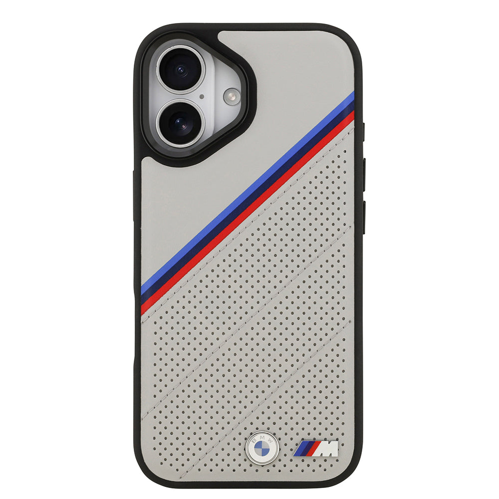 BMW iPhone 17 Orjinal Lisanslı M-safe Şarj Özellikli M Logolu Üç Şeritli Delikli Deri Kılıf BMW iPhone 17 Orjinal Lisanslı M-safe Şarj Özellikli M Logolu Üç Şeritli Delikli Deri Kılıf